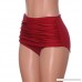 LUCA Women's High Waisted Bikini Bottom Ruched Tankini Briefs Swim Shorts Plus Size Red B07NHZ5XCJ
